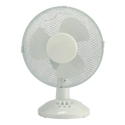 9 inch Oscillating Desk Fan with Two Speeds, White