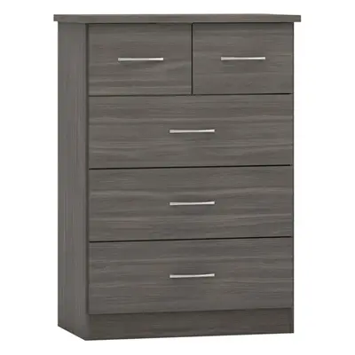 Nevada +2 Drawer Chest of Drawers Black Wood Grain Effect