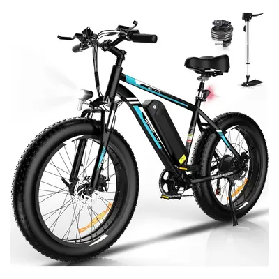 (Blue) HITWAY Electric Bike,26" Ebikes, 90KM Hybrid Bike