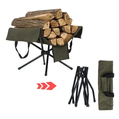 Outdoor Campfire Firewood Rack Collection Bag Aluminum Alloy Lightweight Camping Portable Firewo