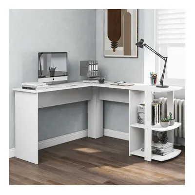 (White) Corner Desk Office Desk for Home L-Shaped Desk Gaming Desk Large Computer Desk PC Laptop