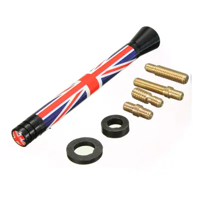 (6) 7.7cm/10.7cm Union Jack UK GER Flag Carbon Fiber Grid Car Antenna