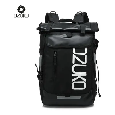 (black, 49X28X14CM) Ozuko Men&apos;s Casual Oxford Cloth Computer Backpack Business Waterproof B