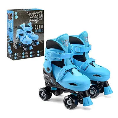 Xootz Kids Quad Skates, Beginner Adjustable Roller Skates Boys, Blue/Black, Small (UK Child 9-12