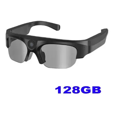 (as the picture, Black 128GB) Smart Fashion 2k/4k Hd Action Camera Glasses Video Recording Outdo