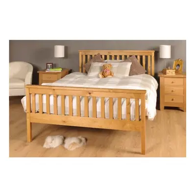 (4ft6 Double, Caramel) Comfy Living 'Talsi' Wooden Bed Frame