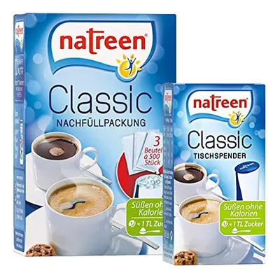 NATREEN? Classic Table Dispenser pcs. and Refill Pack 3x500 pcs. - The calorie-free sweetener fo