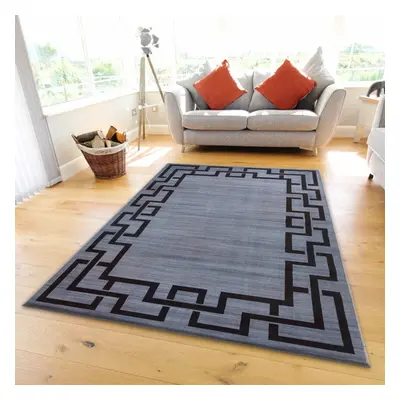 (160 X cm, Grey Black) Luxury Soft Rugs Large Runner Rug Non Slip Door Mats