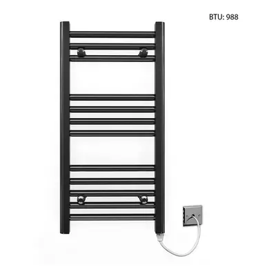 (400 x 700mm) Black Electric Bathroom Towel Rail Radiator