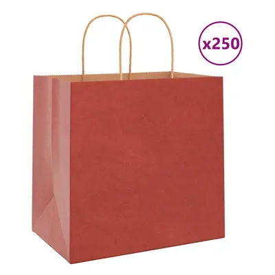 (red, x x cm) vidaXL Paper Bags pcs with Handles Brown 21x11x36 cm Paper Grocery Bag