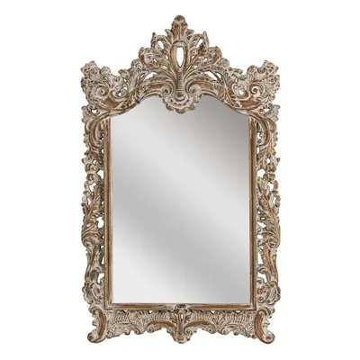 Premier Housewares Extravagant Style Dusty White Finish Wall Mirror For Bedroom / Hallway / Livi