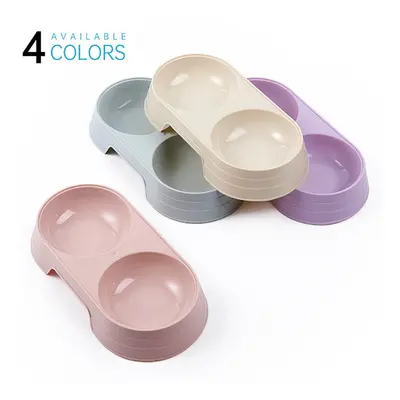 Macaron Pet Double Cat Bowl Plastic Kitten Dog Food Drinking Tray Feeder Cat Feeding Pet Suppli