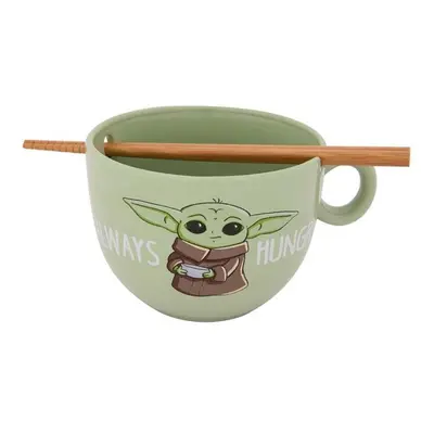 Star Wars Star Wars The Mandalorian Grogu Always Hungry Ramen Bowl with Chopsticks, Green