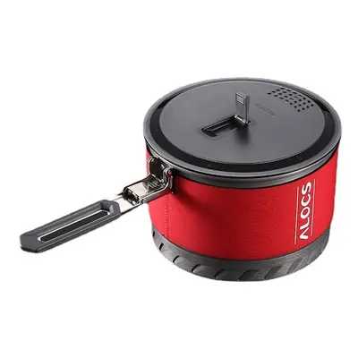 (2L) Outdoor Heat Exchange Camping Cooking Pot Cookware Folding Handle For Hiking Backpacking Pi