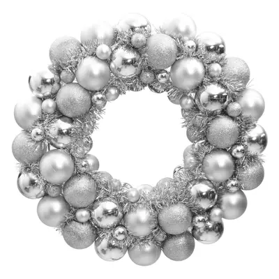 (silver) vidaXL Christmas Wreath Christmas Garland Xmas Wreath Decor cm Polystyrene