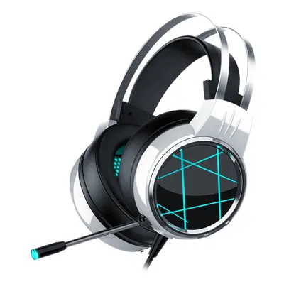 (White) Game Headset 7.1Channerl 50mm Unit RGB Colorful Light 4D Surround Sound Omnidirectional 