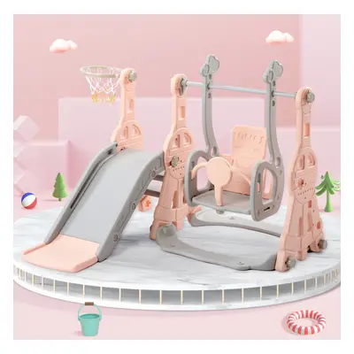 (Pink ) in Children's Slide for Indoor and Outdoor Use