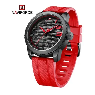 (Red, 255mm) Naviforce Watch For Men Original Waterproof Japan Movement Wristwatches NF9202T