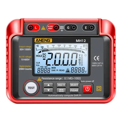 (red) Aneng Mh12 Insulation Resistance Tester Shaking Table High Precision Megger Digital Insula