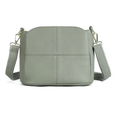 (gray) Johnature Casual Genuine Leather Women&apos;s Bag Simple Solid Color Versatile Soft Cowhi