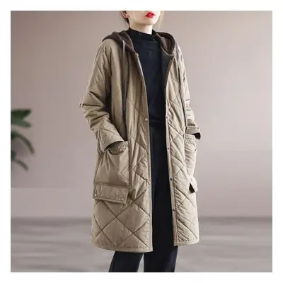 (white, XXL) Long Coat For Women Winter Hoodies Coat Oversized Cotton Jacket Windbreaker Jacket 