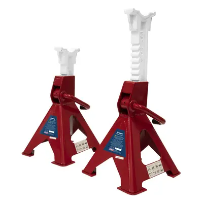 PAIR Tonne Ratchet Type Axle Stands - 285mm to 420mm Working Height - Tonne