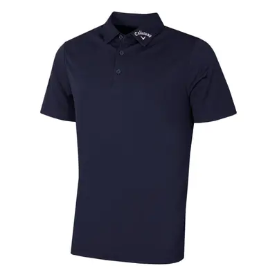 (L, Peacoat) Callaway Golf Mens Ace Micro Texture OptiDri SwingTech Polo Shirt