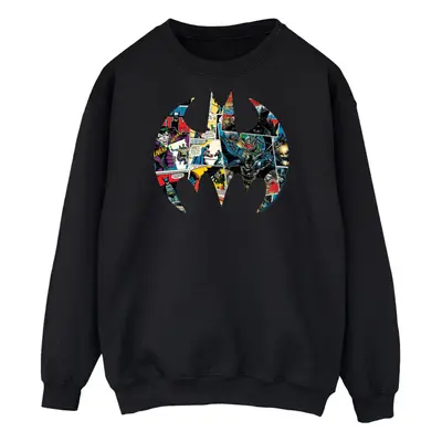 (L, Black) DC Comics Mens Batman Comic Book Logo Sweatshirt