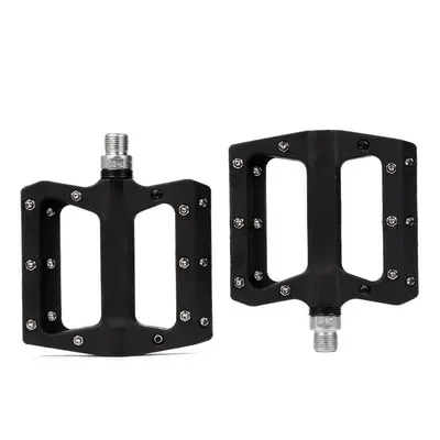 (Black) Mountain Bike Pedals Nylon Fiber Bearing Pedals Oudoor Cycling Antiskid Bike Pedals