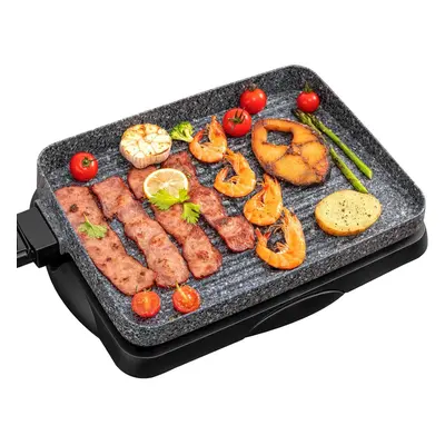 (Grey) BBQ Grill Indoor Grill Non-Stick Smokeless Outdoor Grill with Levels of Temperature Adjus