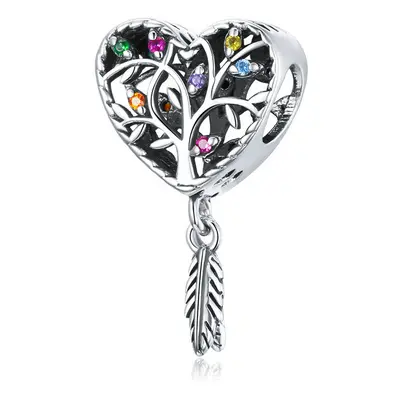 Dream Catcher Bohemian Tree Of Life Charm Bead Love Heart With Cubic Zirconia Compatible With Pa