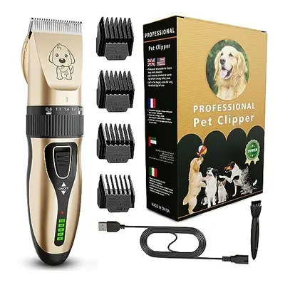 Pet Dog Grooming Clippers - Rechargeable Low Noise Cordless Pet Clippers - Professional Dog Pet 