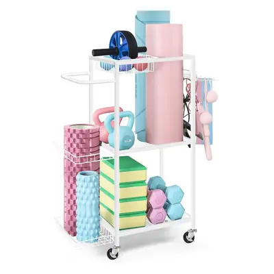 (White) Dumbbell Rack, Yoga Mat Storage Rack