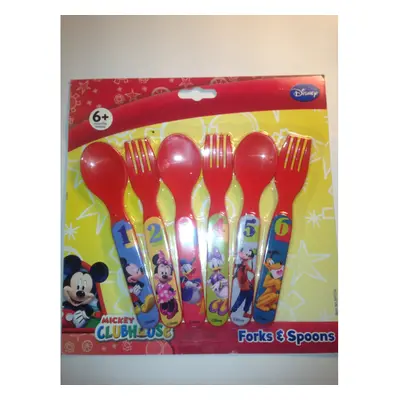 Mickey Mouse Six Piece Fork & Spoon Set