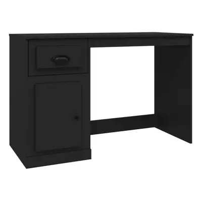 (black) vidaXL Desk Computer Desk Office Writing Desk with Drawer Engineered Wood