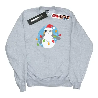 (XXL, Sports Grey) Star Wars Mens The Last Jedi Porg Christmas Lights Sweatshirt