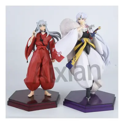 (2PCS B) Anime Inuyasha Figure Inuyasha KikyÅ Sesshoumaru Higurashi Kagome PVC Action Figure Mo