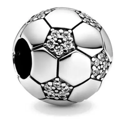 (as the picture) Sterling Silver Sparkling Football Skateboard Volleyball Charm Bead Fit Origina