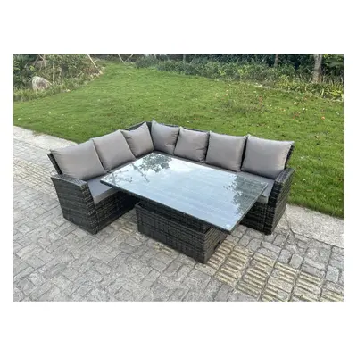 Fimous Outdoor Rattan Corner Sofa Garden Furniture High Back Sofa