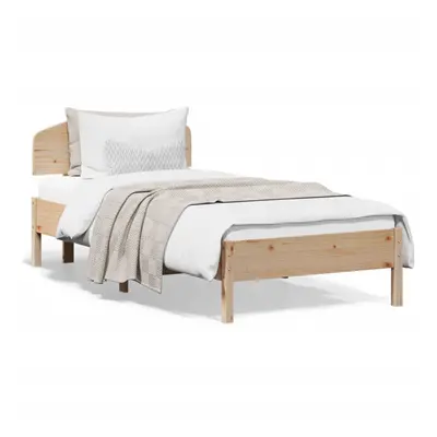 (90 x cm) vidaXL Bed Frame with Headboard Bedstead Bed Base 140x190 cm Solid Wood Pine