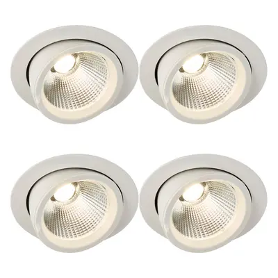 4 PACK Fully Adjustable Ceiling Downlight - 36W Warm White LED - Matt White