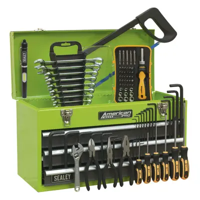 3 Drawer Portable Tool Chest with Piece Tool Kit - BB Slides - Hi-Vis Green