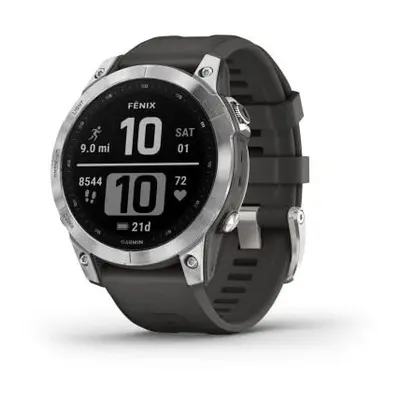 Garmin fÄnix Multisport GPS Watch, Silver with Graphite Band