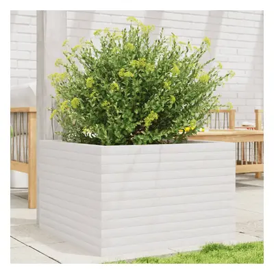 vidaXL Garden Planter White 70x70x45.5 cm Solid Wood Pine