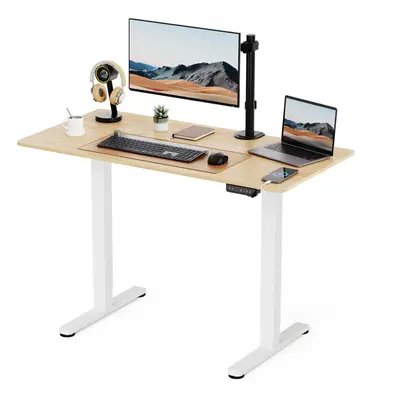 VonHaus Electric Standing Desk, Height Adjustable Sit Stand Desk w/Anti-Collision & Height Prese