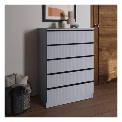 FWStyle Dark Grey Drawer Chest Of Drawers Ripple Effect