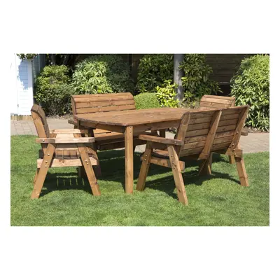 Hand Made Seater Chunky Rustic Wooden Garden Furniture Table and Chairs Set