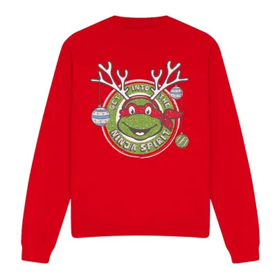 (S, Red) Teenage Mutant Ninja Turtles Unisex Adult Into The Ninja Spirit Christmas Sweatshirt