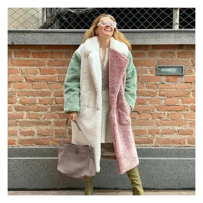 (as the picture, M) Winter New Plush Coat Women&apos;s Streetwear Fashion Long Lapel Faux Fur Co