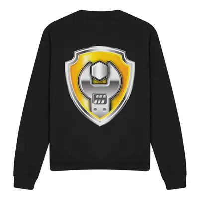 (M, Black) Paw Patrol Unisex Adult Rubble Badge Sweatshirt